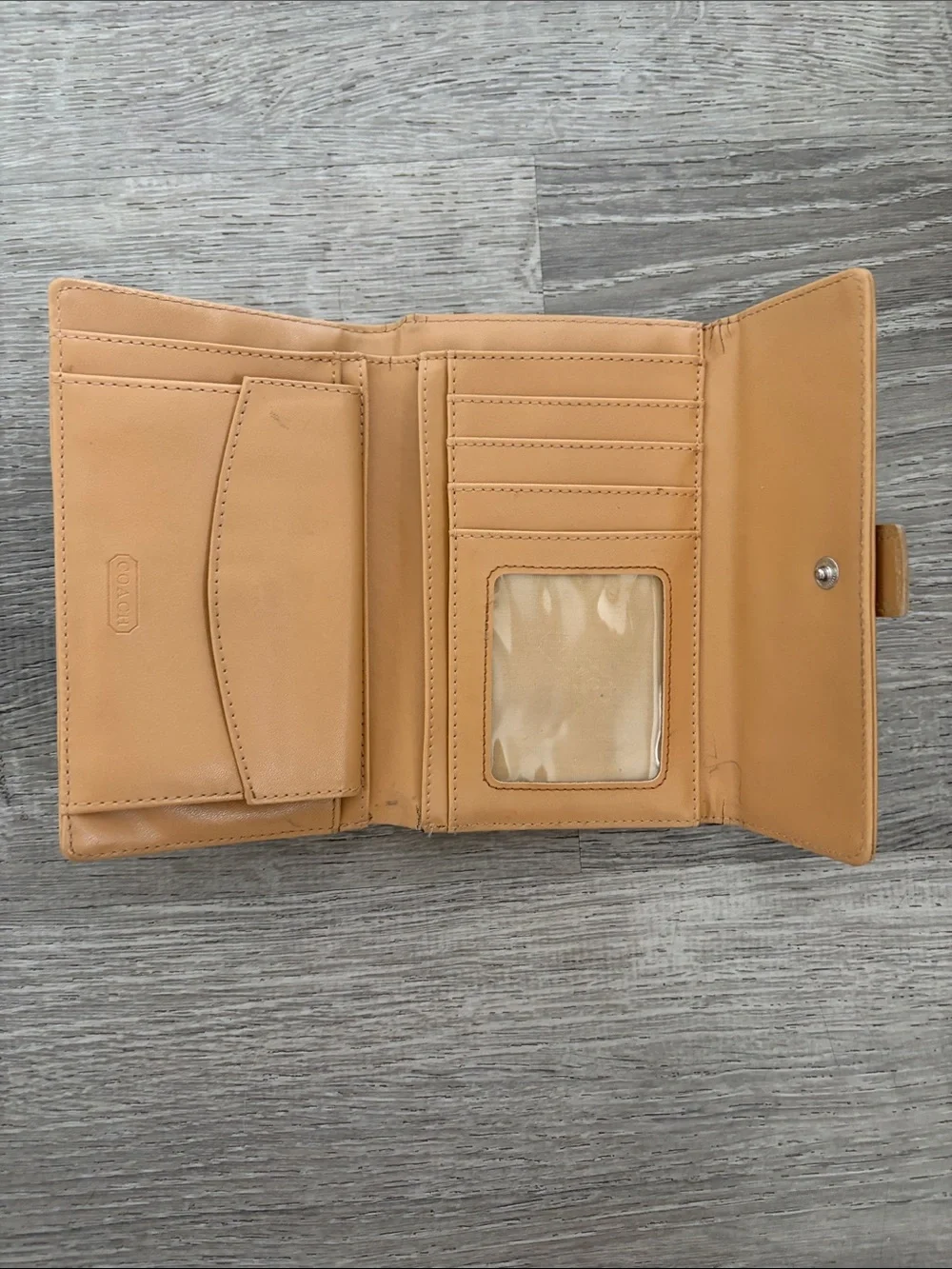 Coach Signature Canvas Wallet in Brown and Tan